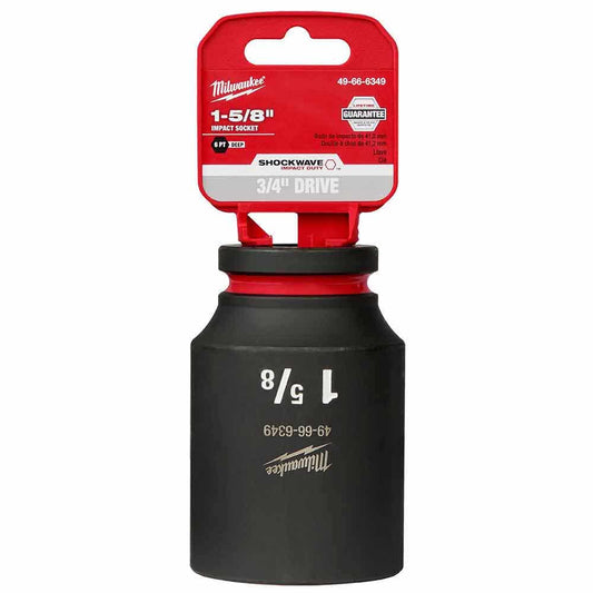 MILWAUKEE SHOCKWAVE 3/4" Drive 1-5/8" Deep 6 Point Impact Socket 49666349