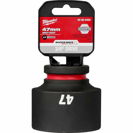 MILWAUKEE SHOCKWAVE 3 4inch Drive 47mm Standard 6 Point Impact Socket 49666385