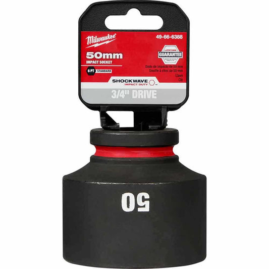 MILWAUKEE SHOCKWAVE 3 4inch Drive 50mm Standard 6 Point Impact Socket 49666388