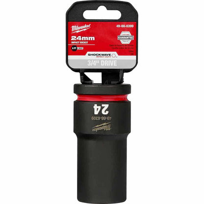 MILWAUKEE SHOCKWAVE 3 4inch Drive 24mm Deep 6 Point Impact Socket 49666399