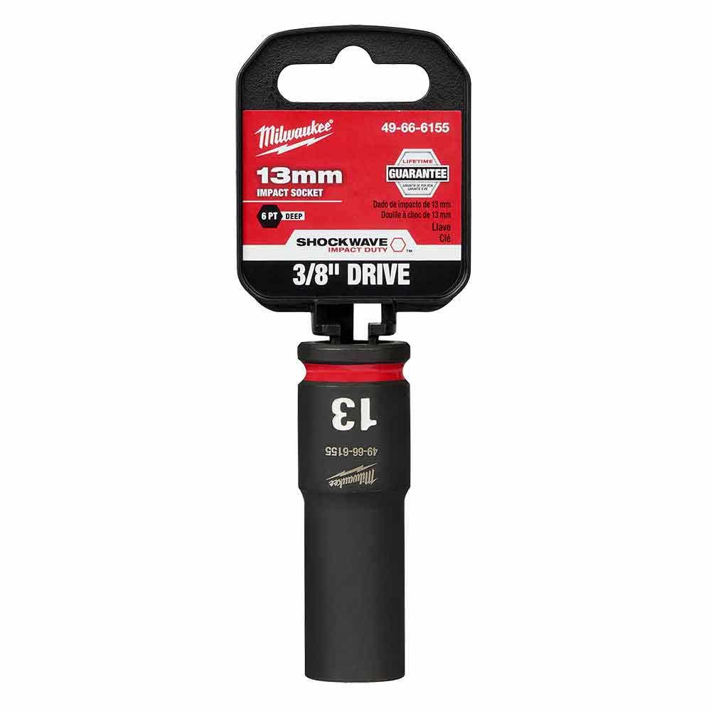 MILWAUKEE SHOCKWAVE 3 8 Drive 13mm Deep 6 Point Impact Socket 49666155