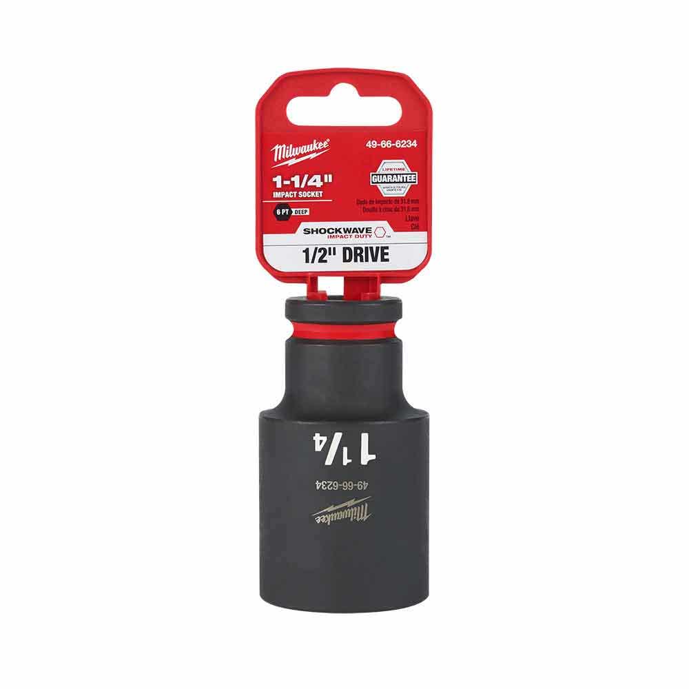 MILWAUKEE SHOCKWAVE 1 2 Drive 1-1 4 Deep 6 Point Impact Socket 49666234