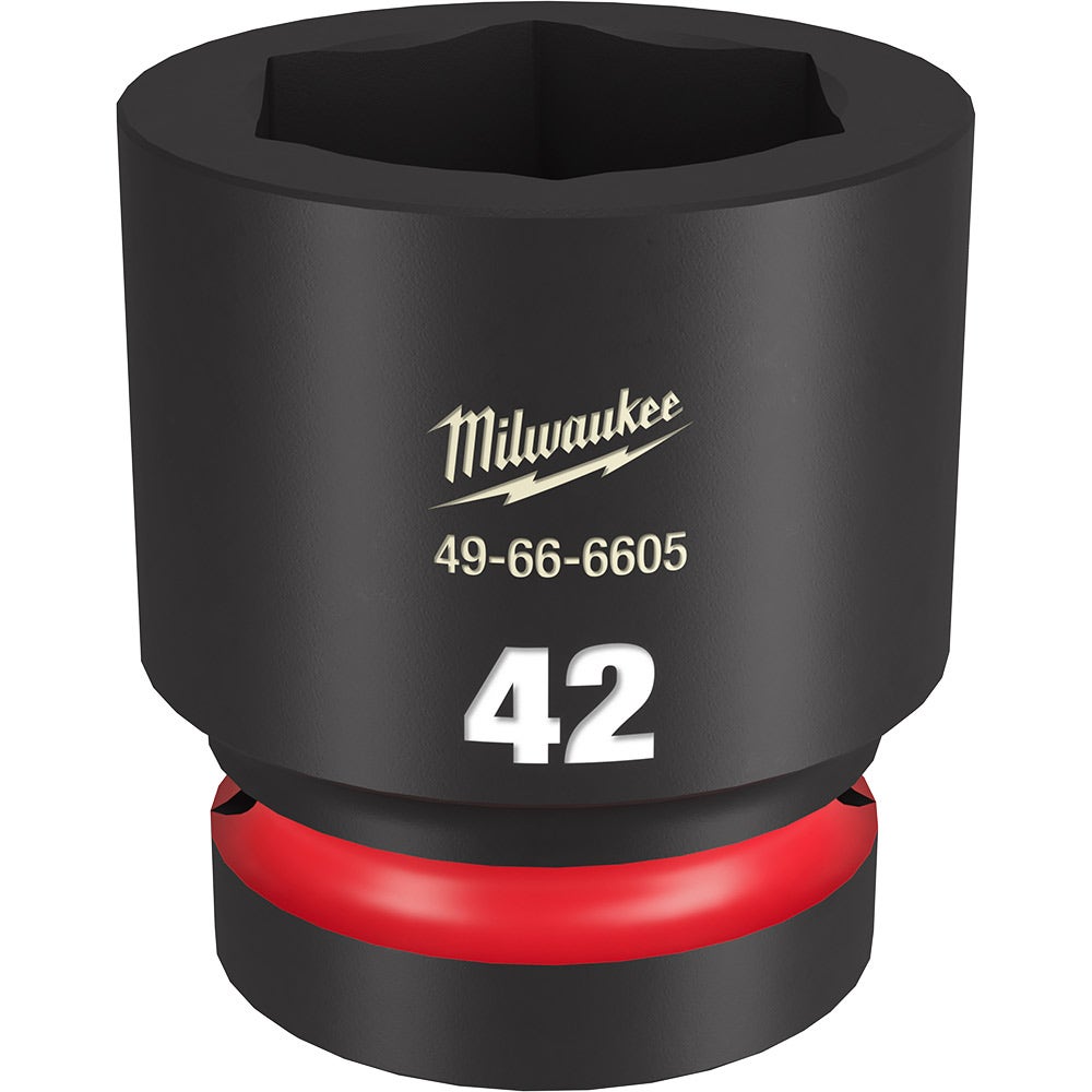 MILWAUKEE SHOCKWAVE 1inch Drive 42mm Standard 6 Point Impact Socket 49666605