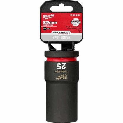 MILWAUKEE SHOCKWAVE 3 4inch Drive 25mm Deep 6 Point Impact Socket 49666400