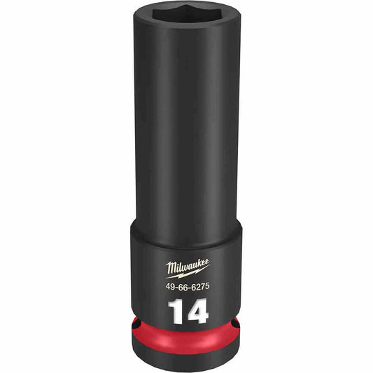 MILWAUKEE SHOCKWAVE 1 2 Drive 14mm Deep 6 Point Impact Socket 49666275