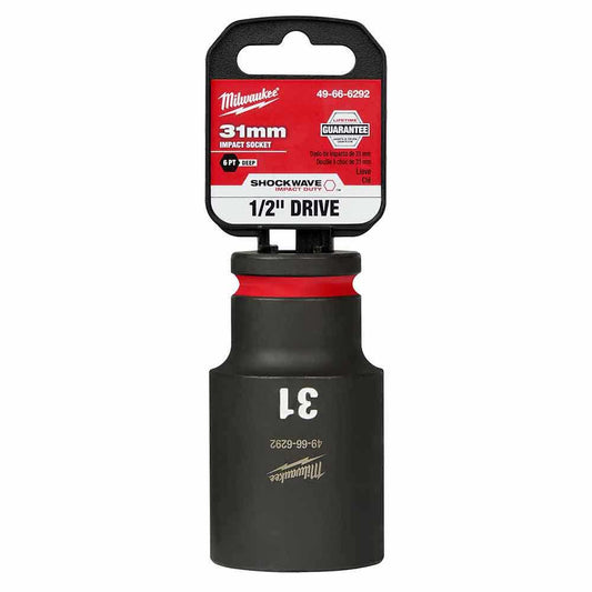 MILWAUKEE SHOCKWAVE 1 2inch Drive 31mm Deep 6 Point Impact Socket 49666292