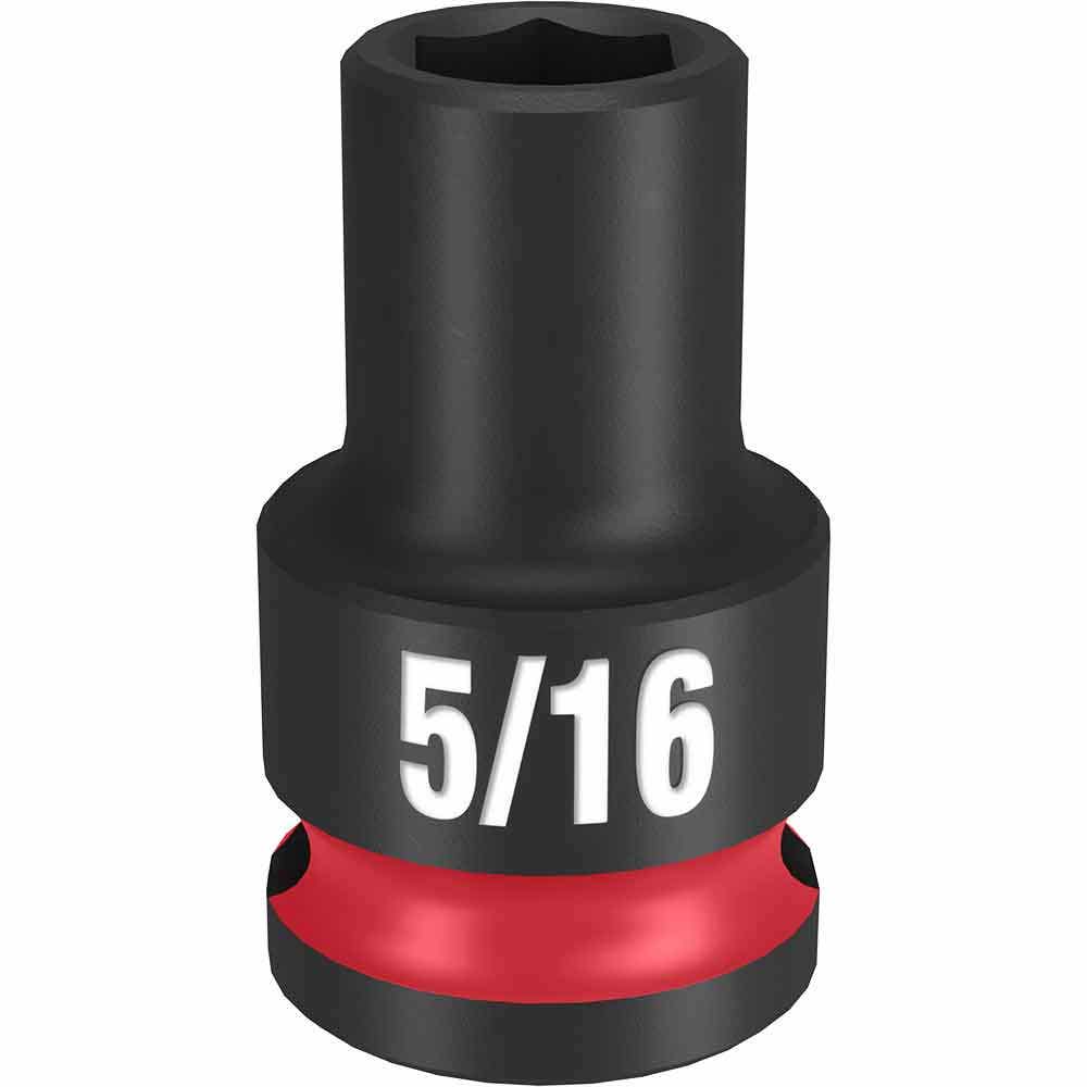 MILWAUKEE SHOCKWAVE 3/8inch Drive 5/16" Standard 6 Point Impact Socket 49666102