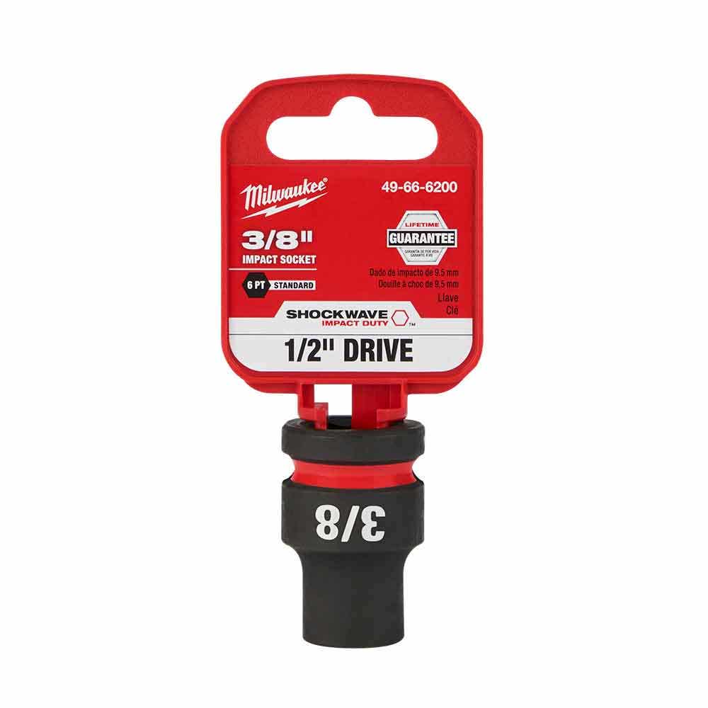 MILWAUKEE SHOCKWAVE 1 2 Drive 3 8 Standard 6 Point Impact Socket 49666200