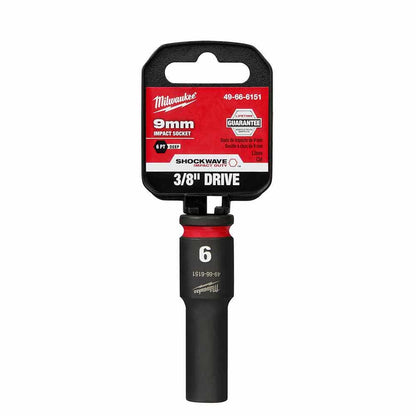 MILWAUKEE SHOCKWAVE 3 8 Drive 9mm Deep 6 Point Impact Socket 49666151