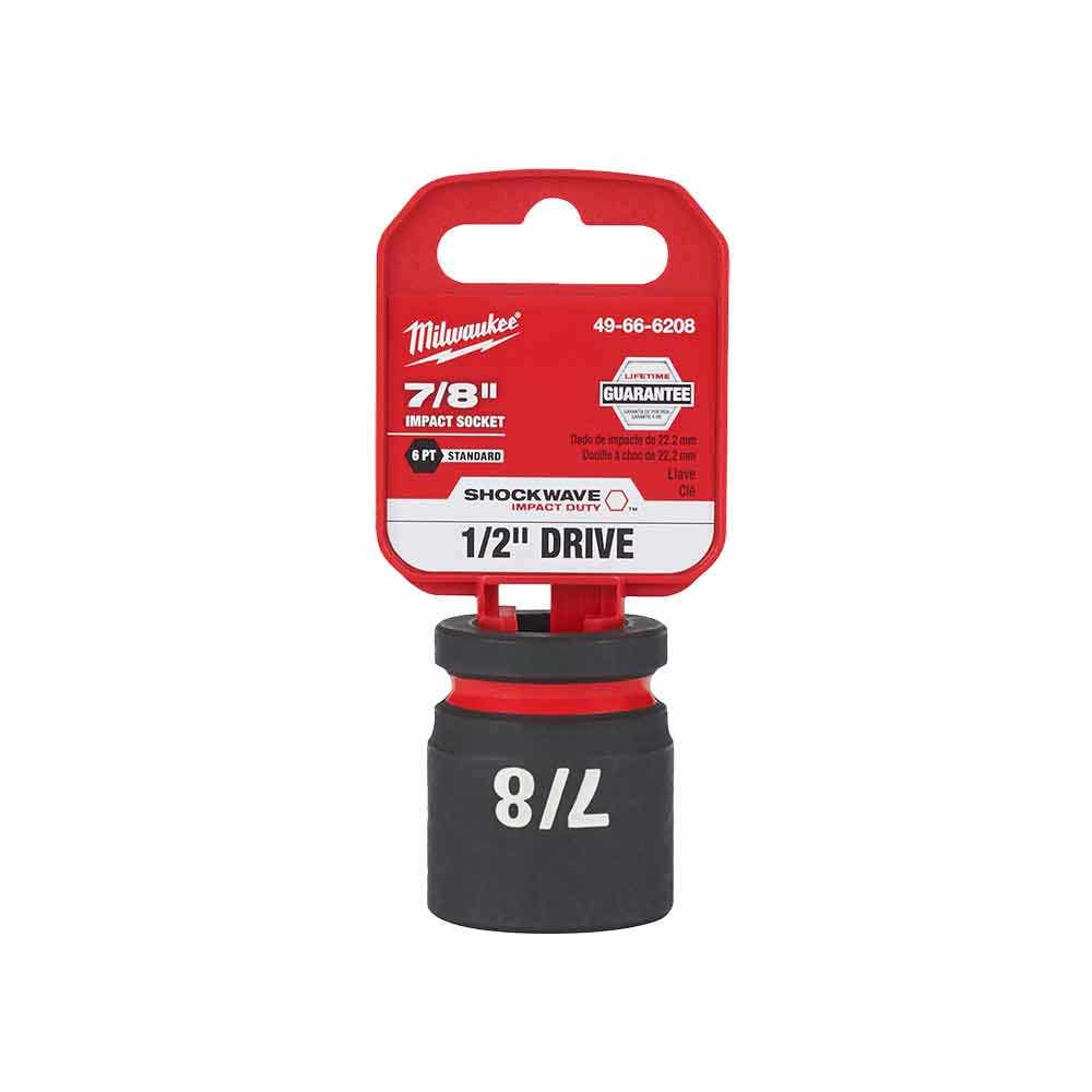 MILWAUKEE SHOCKWAVE 1/2" Drive 7/8" Standard 6 Point Impact Socket 49666208