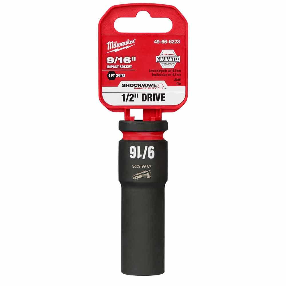 MILWAUKEE SHOCKWAVE 1/2" Drive 9/16" Deep 6 Point Impact Socket 49666223