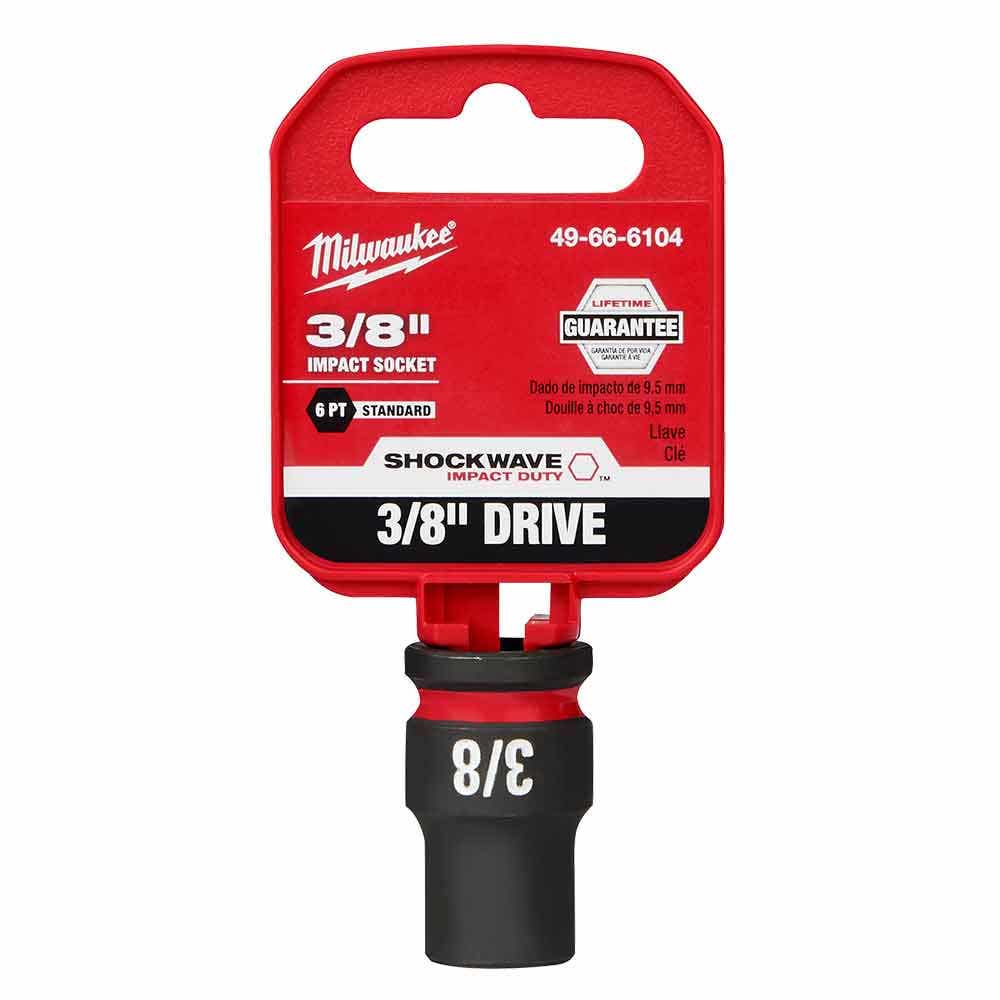 MILWAUKEE SHOCKWAVE 3/8" Drive 3/8" Standard 6 Point Impact Socket 49666104