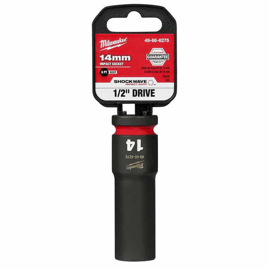 MILWAUKEE SHOCKWAVE 1 2 Drive 14mm Deep 6 Point Impact Socket 49666275