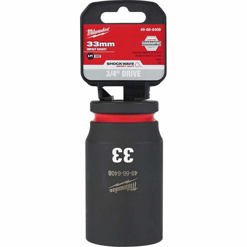 MILWAUKEE SHOCKWAVE 3 4inch Drive 33mm Deep 6 Point Impact Socket 49666408
