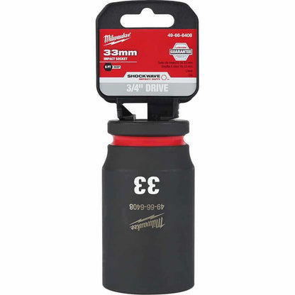 MILWAUKEE SHOCKWAVE 3 4inch Drive 33mm Deep 6 Point Impact Socket 49666408