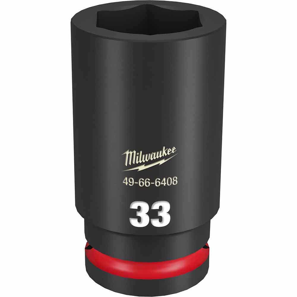 MILWAUKEE SHOCKWAVE 3 4inch Drive 33mm Deep 6 Point Impact Socket 49666408