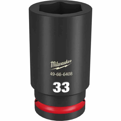 MILWAUKEE SHOCKWAVE 3 4inch Drive 33mm Deep 6 Point Impact Socket 49666408