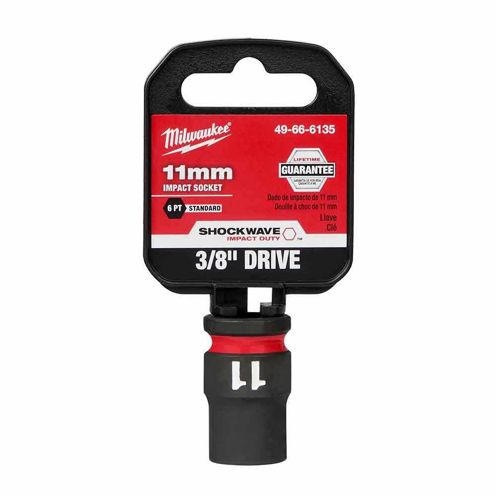 MILWAUKEE SHOCKWAVE 3 8 Drive 11mm Standard 6 Point Impact Socket 49666135