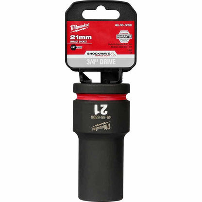 MILWAUKEE SHOCKWAVE 3 4inch Drive 21mm Deep 6 Point Impact Socket 49666396