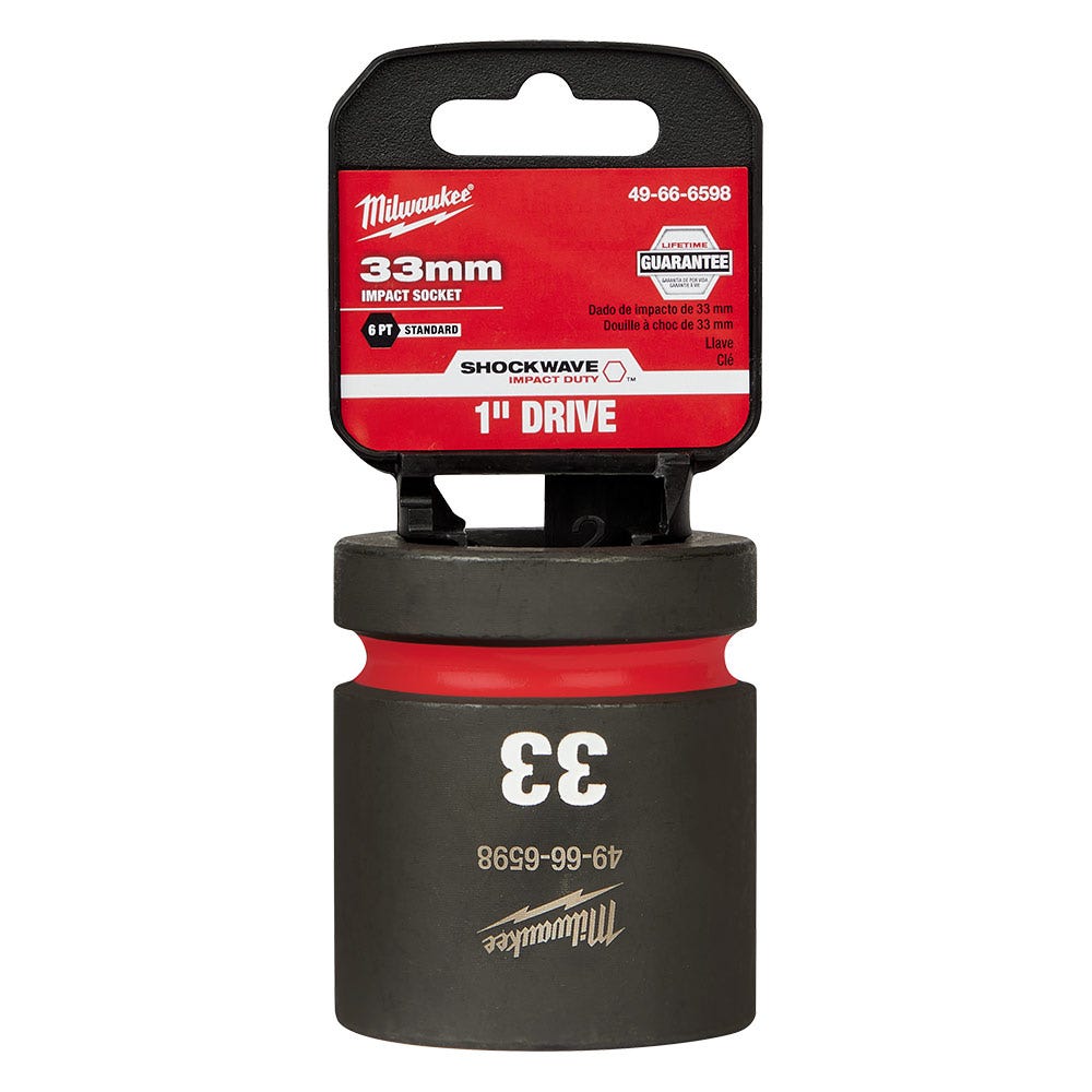 MILWAUKEE SHOCKWAVE 1inch Drive 33mm Standard 6 Point Impact Socket 49666598