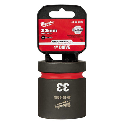 MILWAUKEE SHOCKWAVE 1inch Drive 33mm Standard 6 Point Impact Socket 49666598