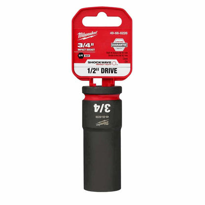 MILWAUKEE SHOCKWAVE 1/2" Drive 3/4" Deep 6 Point Impact Socket 49666226