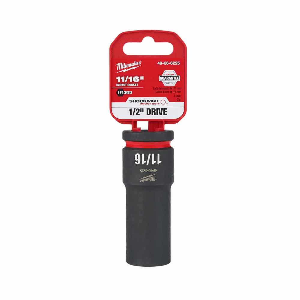 MILWAUKEE SHOCKWAVE 1 2 Drive 11 16 Deep 6 Point Impact Socket 49666225