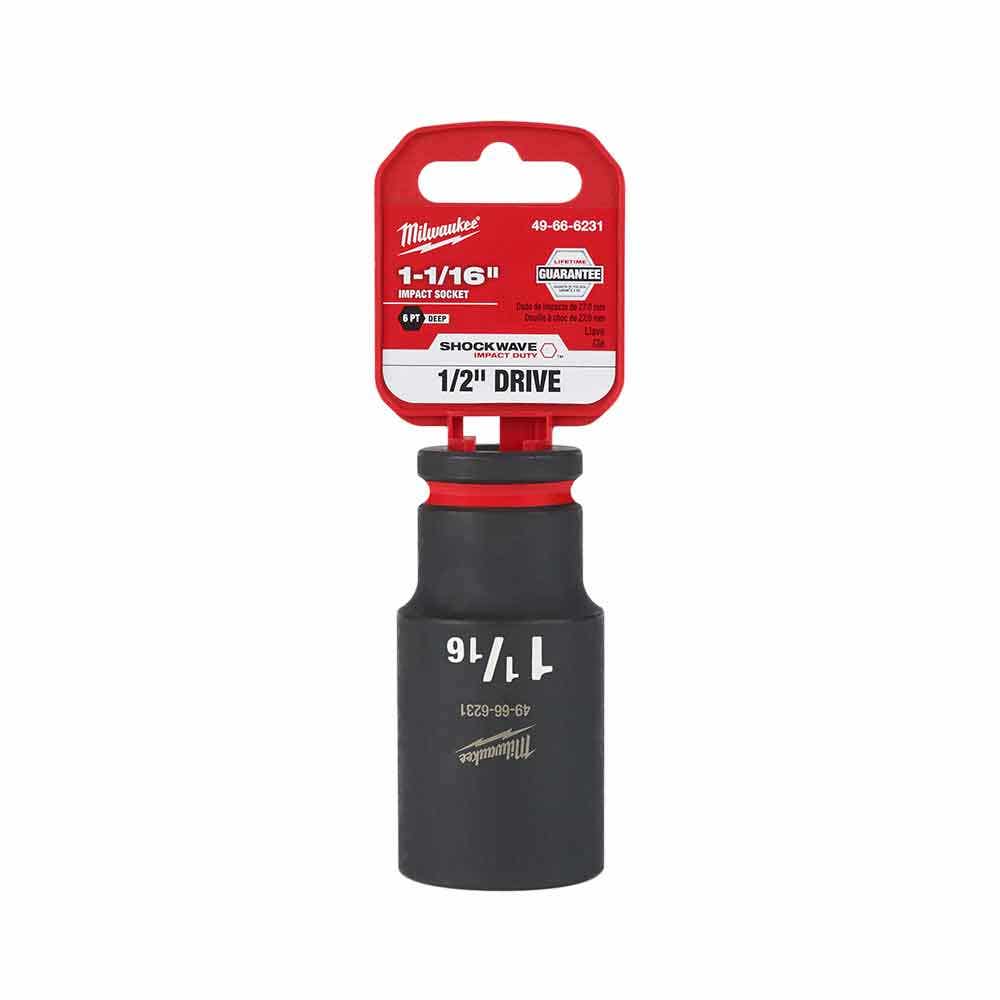 MILWAUKEE SHOCKWAVE 1 2 Drive 1-1 16 Deep 6 Point Impact Socket 49666231