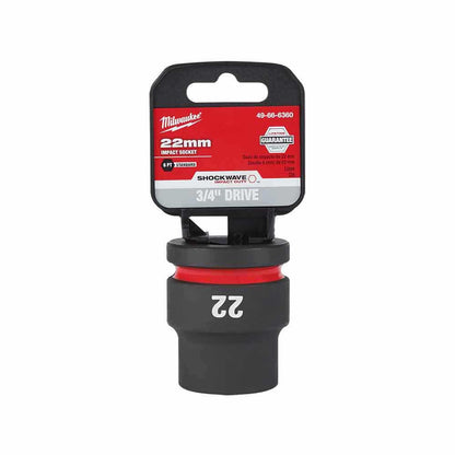 MILWAUKEE SHOCKWAVE 3/4" Drive 22mm Standard 6 Point Impact Socket 49666360