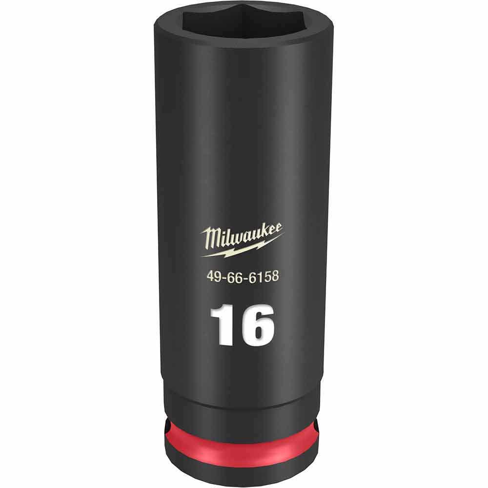 MILWAUKEE SHOCKWAVE 3 8 Drive 16mm Deep 6 Point Impact Socket 49666158
