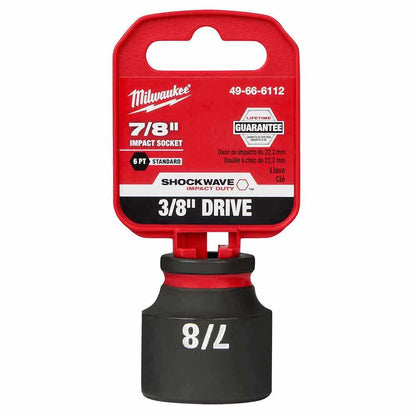 MILWAUKEE SHOCKWAVE 3/8" Drive 7/8" Standard 6 Point Impact Socket 49666112