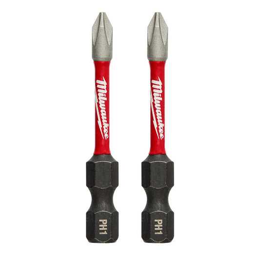 MILWAUKEE SHOCKWAVE Power 50mm (2 ) Phillips #1 Screwdriver Bit - 2 Piece 48324961