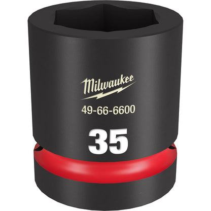 MILWAUKEE SHOCKWAVE 1inch Drive 35mm Standard 6 Point Impact Socket 49666600