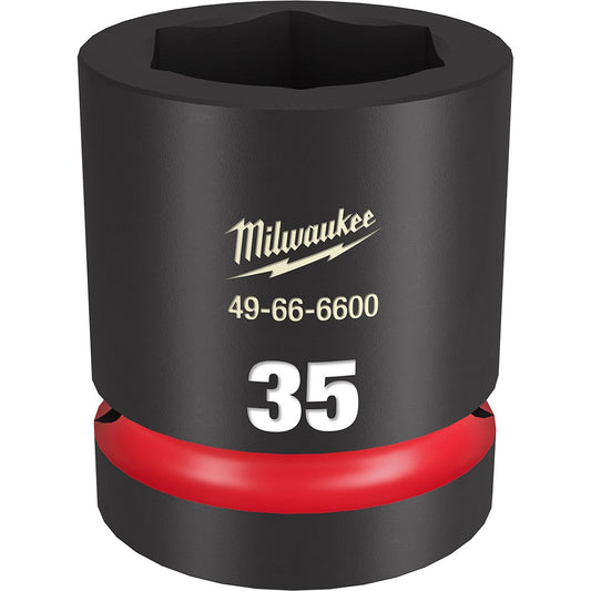 MILWAUKEE SHOCKWAVE 1inch Drive 35mm Standard 6 Point Impact Socket 49666600