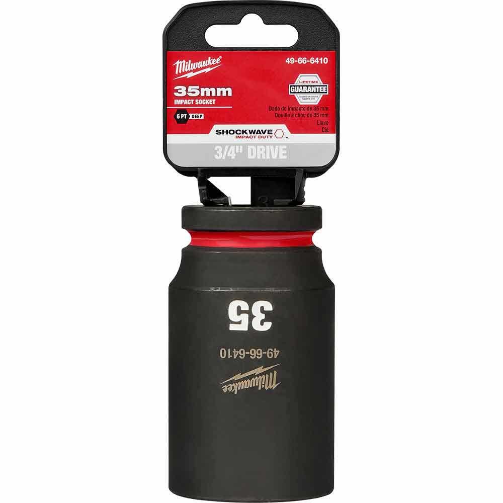 MILWAUKEE SHOCKWAVE 3 4inch Drive 35mm Deep 6 Point Impact Socket 49666410