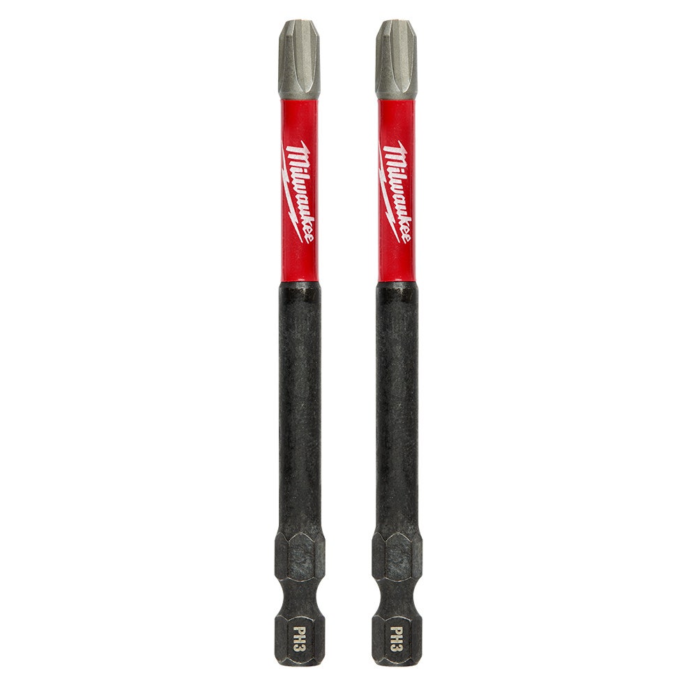 MILWAUKEE SHOCKWAVE Power 89mm (3-1 2 ) Phillips #3 Screwdriver Bit - 2 Piece 48324664