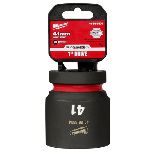 MILWAUKEE SHOCKWAVE 1inch Drive 41mm Standard 6 Point Impact Socket 49666604