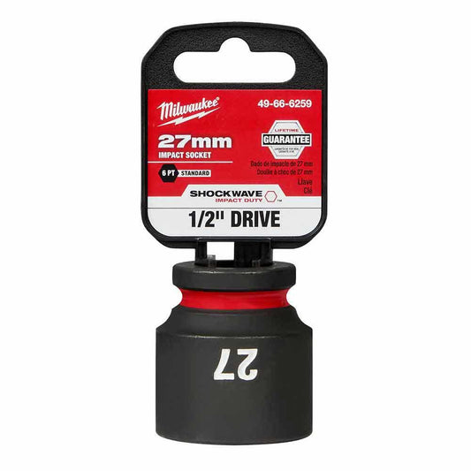 MILWAUKEE SHOCKWAVE 1 2 Drive 27mm Standard 6 Point Impact Socket 49666259