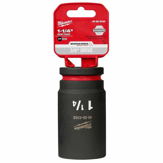 MILWAUKEE SHOCKWAVE 3/4" Drive 1-1/4" Deep 6 Point Impact Socket 49666343