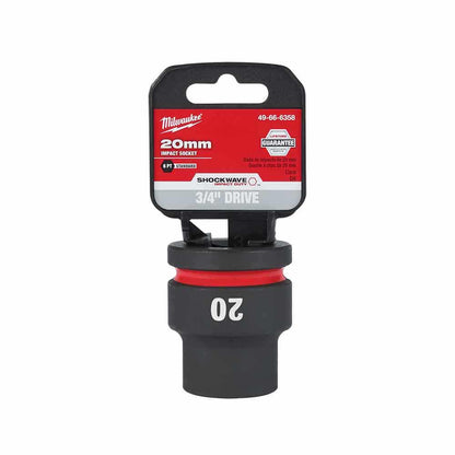 MILWAUKEE SHOCKWAVE 3/4" Drive 20mm Standard 6 Point Impact Socket 49666358