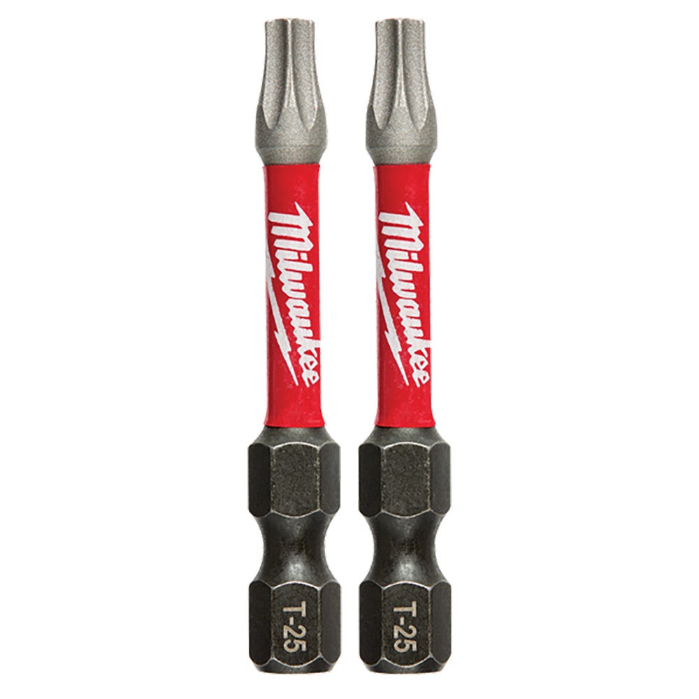 MILWAUKEE T25 x 50mm Torx Insert Screwdriver Bit - SHOCKWAVE - 2 Piece 48324985