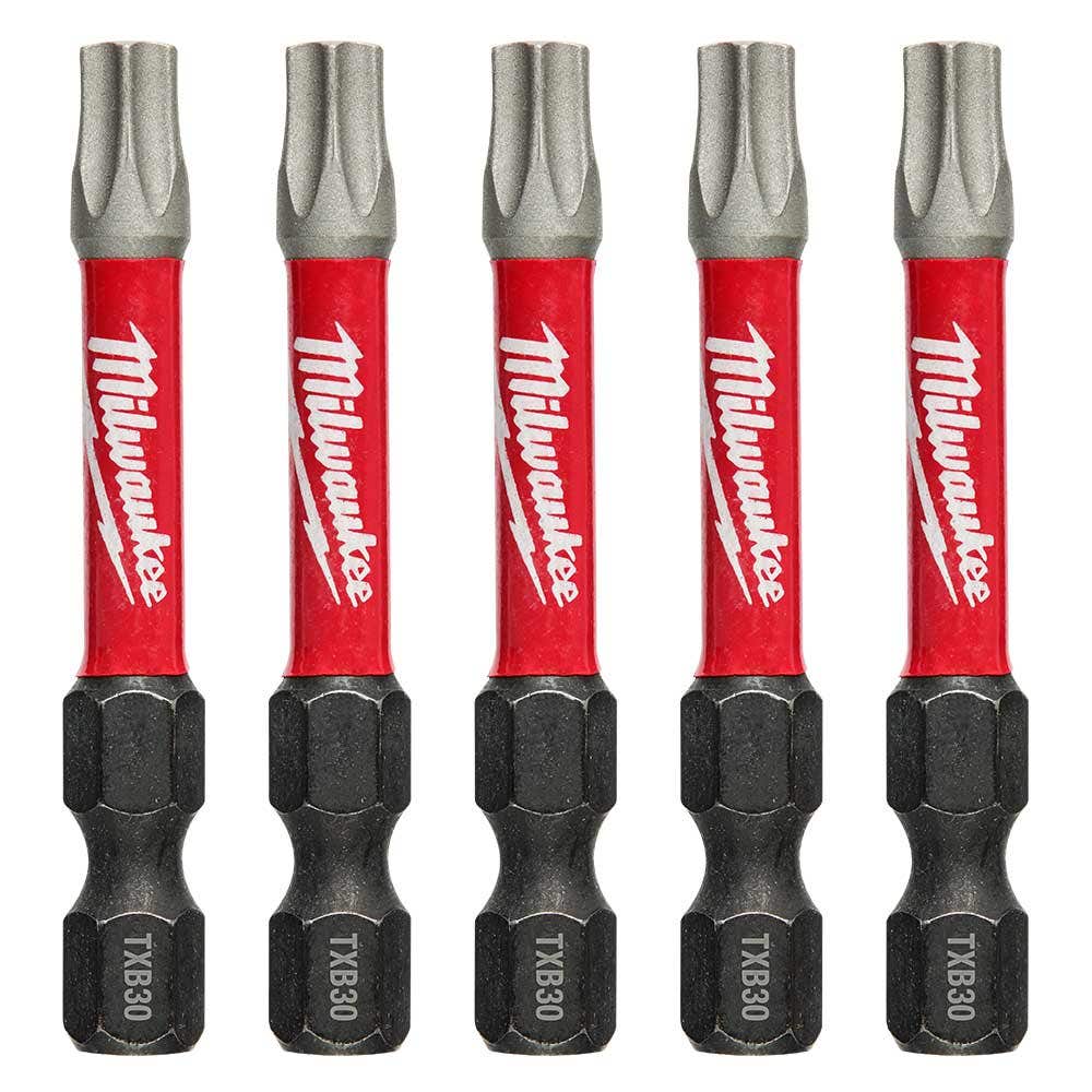 MILWAUKEE T30 x 50mm Torx Power Impact Screwdriver Bit - SHOCKWAVE - 5 Piece 48324698