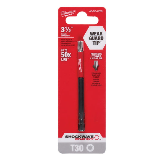 MILWAUKEE T30 x 89mm Torx Insert Screwdriver Bit - SHOCKWAVE 48324289