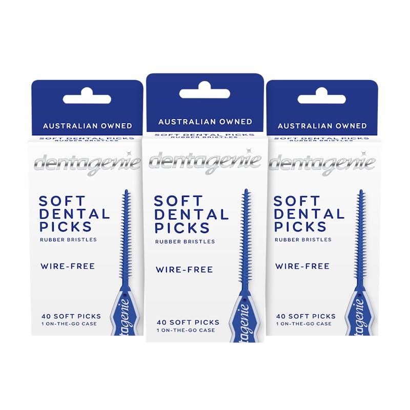 Dentagenie Soft Dental Floss Picks 40pk x 3 Pack