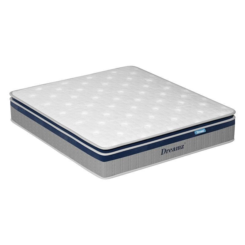 DreamZ Spring Mattress Pillow Top 7 Zone Pocket Spring Memory Foam 32CM Double
