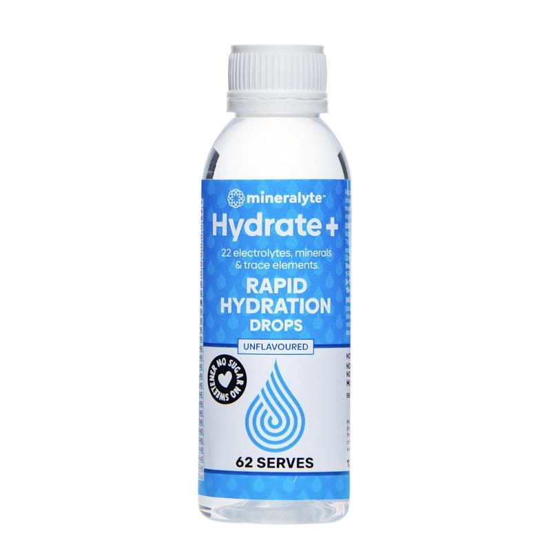 Mineralyte Hydrate+ Rapid Hydration Drops Unflavoured (125ml, 62 Serves)