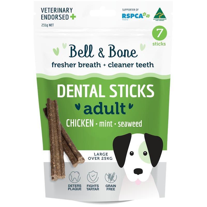 Bell & Bone Large Chicken, Mint & Seaweed Dental Sticks - 7 Sticks
