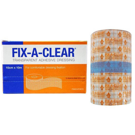 Livingstone Fix-A-Clear Adhesive Tape Dressing - Transparent Waterproof, 10cm x 10m