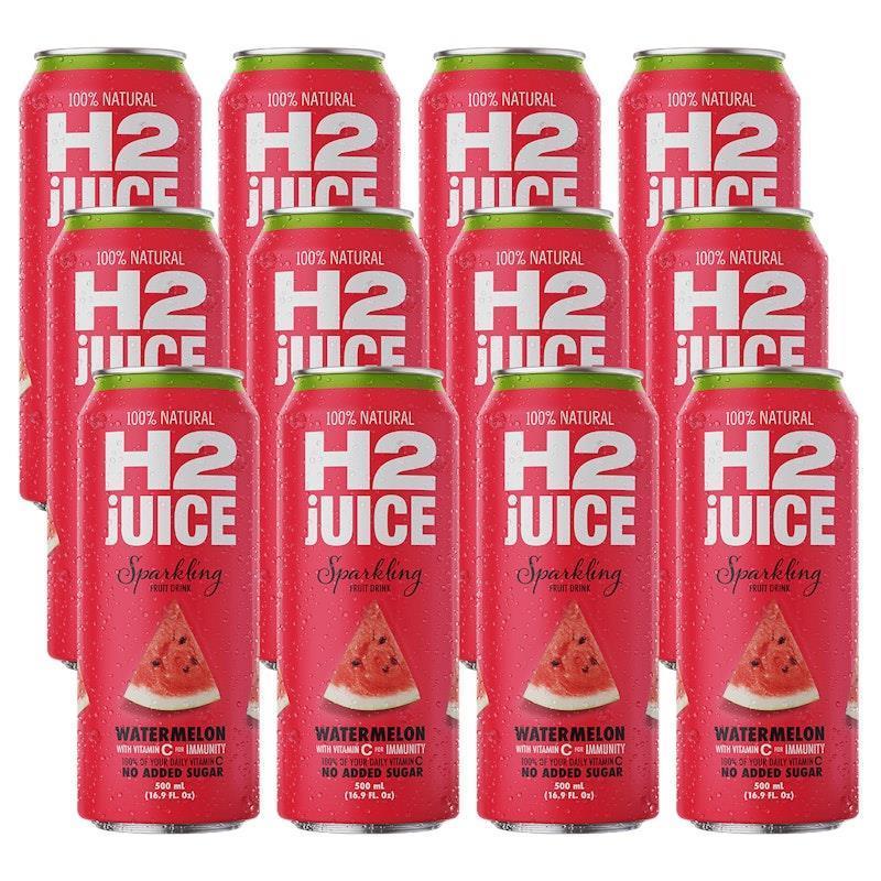 H2 Juice 500ml Sparkling Watermelon - 12 Pack of Natural Refreshment