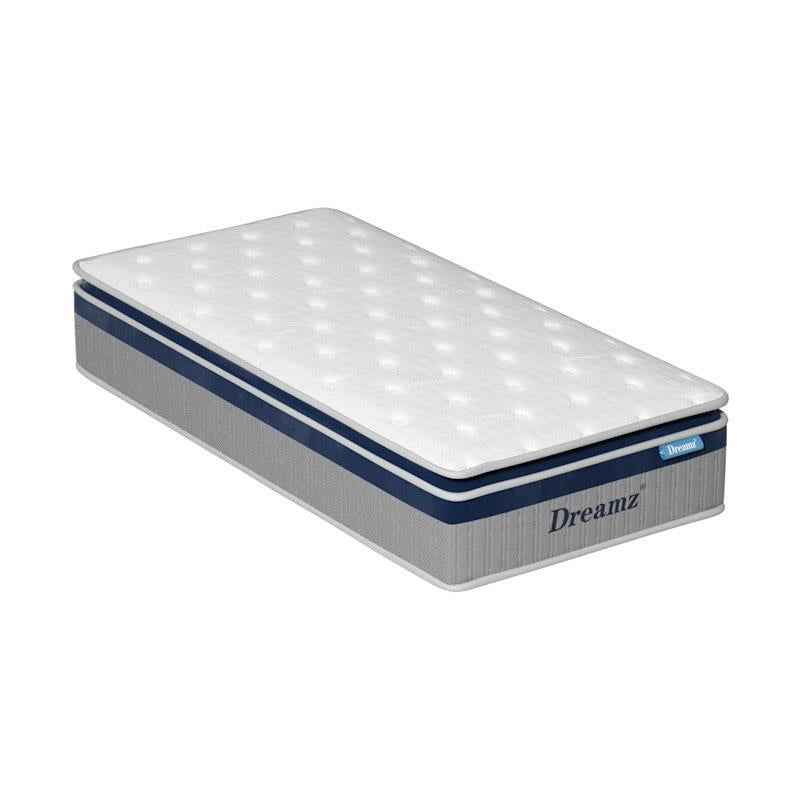 DreamZ Spring Mattress Pillow Top 7 Zone Pocket Spring Memory Foam 32CM Single